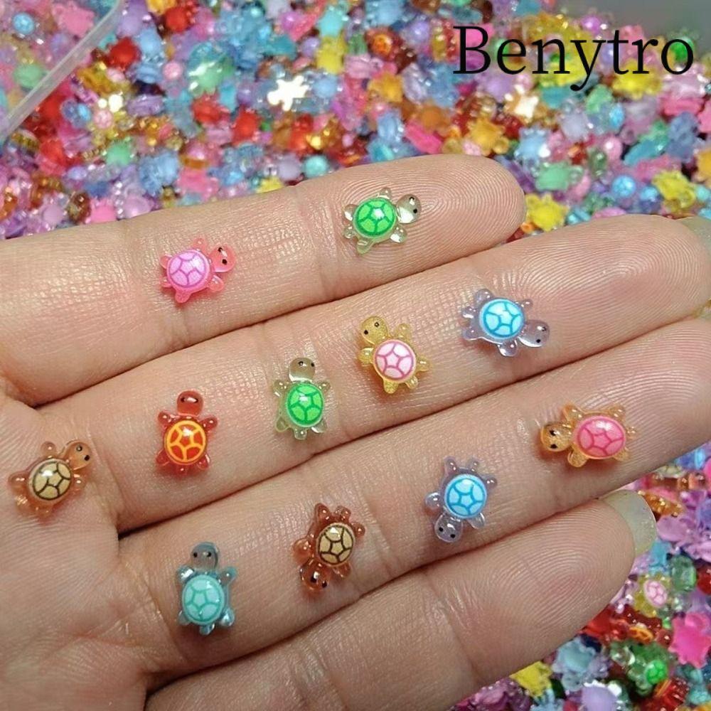 BENYTRO 100 Chiếc Rùa Dạ Quang - Đồ Chơi Nhựa Mini DIY với Màu Dopamine Hấp Dẫn