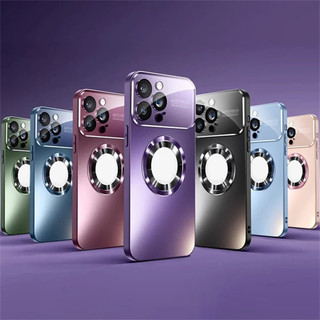 [Thay đổi ngay lập tức thành 17] Vỏ sạc từ tính bằng kim loại mờ Tương thích cho iPhone 17 Air 16 14 13 12 11 15 Pro Max 16 Plus Vỏ điện thoại từ tính màu cam