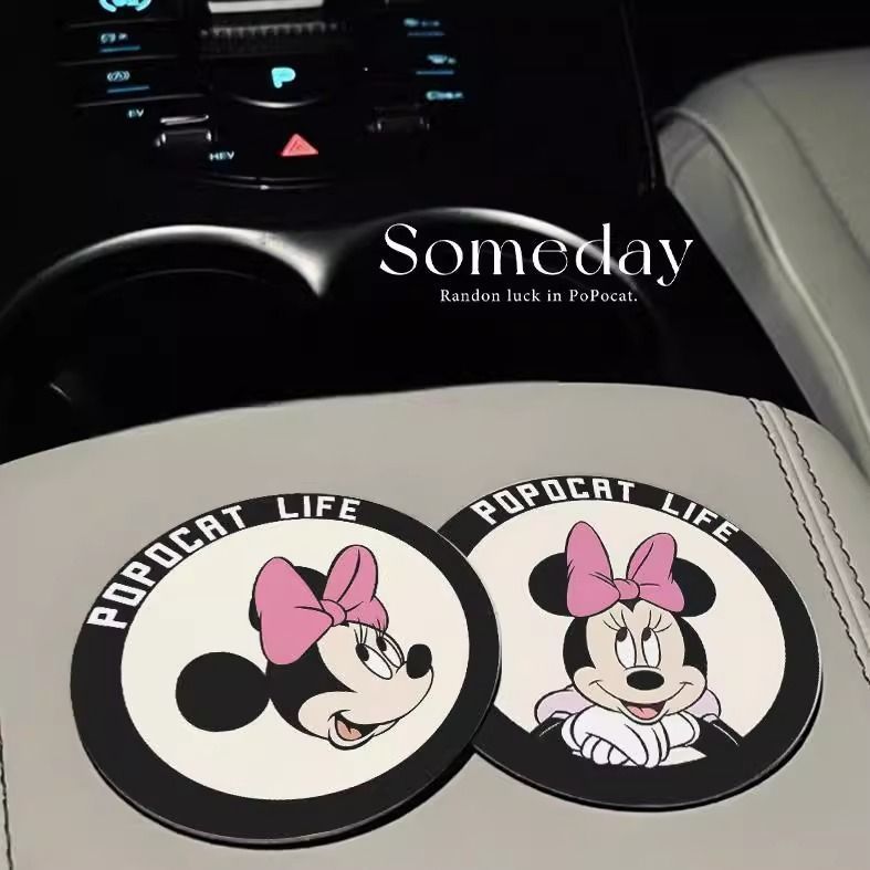 Mickey Xe Nước Coaster Đa Năng Xe Chống Trơn Trượt Thảm Bảo Quản Nội Thất Hoạt Hình Dễ Thương Trang Trí Tiếp Liệu Daquan