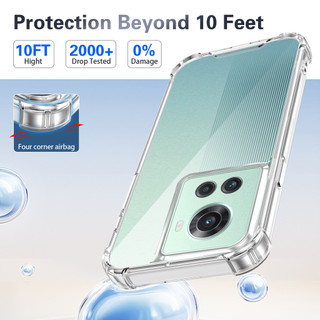 Dành Cho OnePlus 10R Ốp điện thoại Pha Lê Trong Suốt Cứng Chống Sốc 4-Corner Vỏ Mỏng Mỏng Chống Sốc