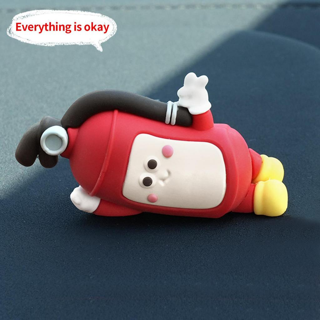 Car Interior Decor Cute Central Control Screen Ornament 4 Pieces Fire Extinguisher Shape Central Control Screen abrtedvn