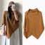 Khăn choàng Pashmina SUNKISSD, Poncho dày dệt kim dày không đều, ấm áp có nút đeo vai thường ngày hàng đầu mùa thu đông