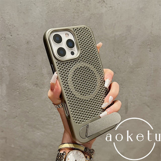 Vỏ điện thoại từ tính khung gấp kim loại tổ ong thích hợp cho iPhone 11 12 13 14 15 16 Pro Max tản nhiệt mùa hè bao gồm tất cả vỏ cứng chống rơi