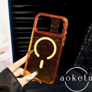 Ốp điện thoại trong suốt từ tính lấp lánh 2 trong 1 sang trọng phù hợp cho iPhone 13 14 15 16 17 Pro Max khung chữ cái bao gồm tất cả vỏ silicon chống rơi