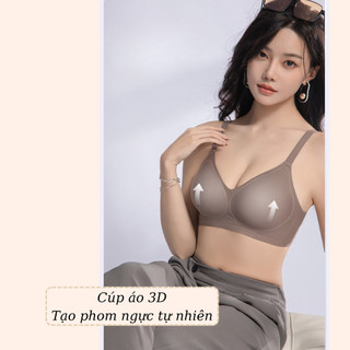 Áo lót nữ su không lộ viền VANVENE AL106, không gọng, áo ngực đệm mỏng bàn tay 1cm ôm gom nâng ngực
