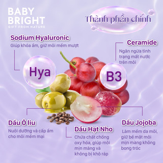Son Dưỡng Giúp Đôi Môi Mềm Mại Và Mịn Màng BABY BRIGHT HYA GLOW LIP BALM 2.6G