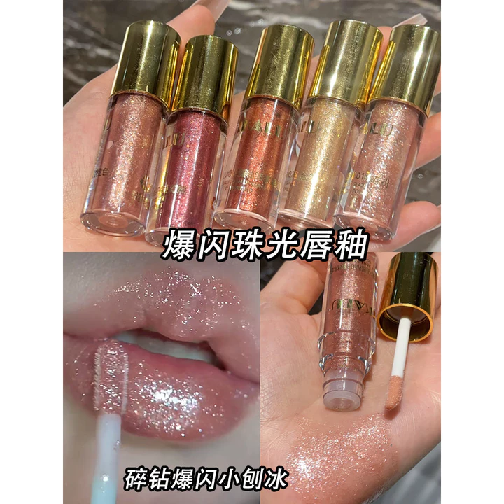 Ẩm Sáng Bóng Son Bóng Ngọc Trai Mịn Bóng Son Bóng Dưỡng Ẩm Bóng Trong Suốt Màu Gương Nước Bóng Son Môi