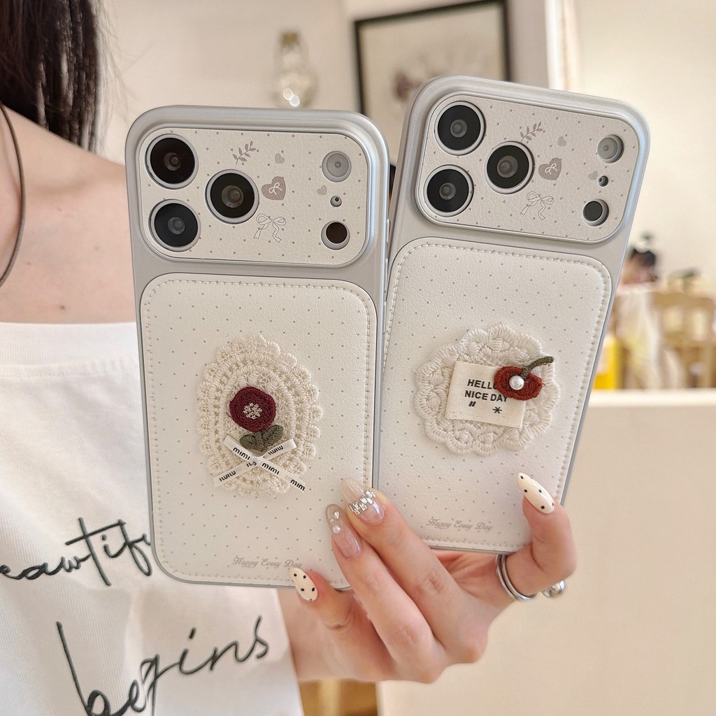 Ốp điện thoại iPhone họa tiết hoa 3D có vòng đeo tay phù hợp cho iPhone 17 Pro Max, 17, 16, 15, 14