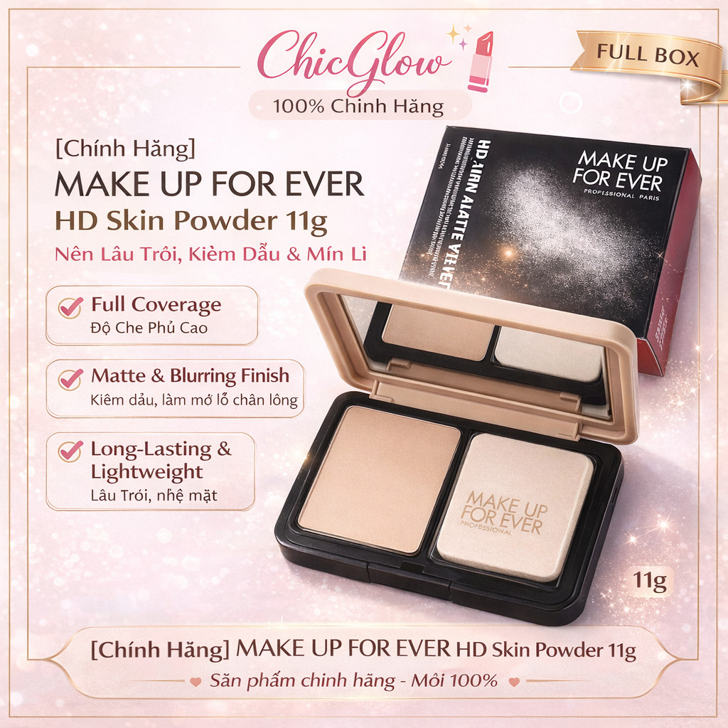 Bán Chạy – [Chính Hãng] MAKE UP FOR EVER HD Skin Powder 11g | Che Khuyết Điểm Hoàn Hảo,kiềm dầu Fullsize