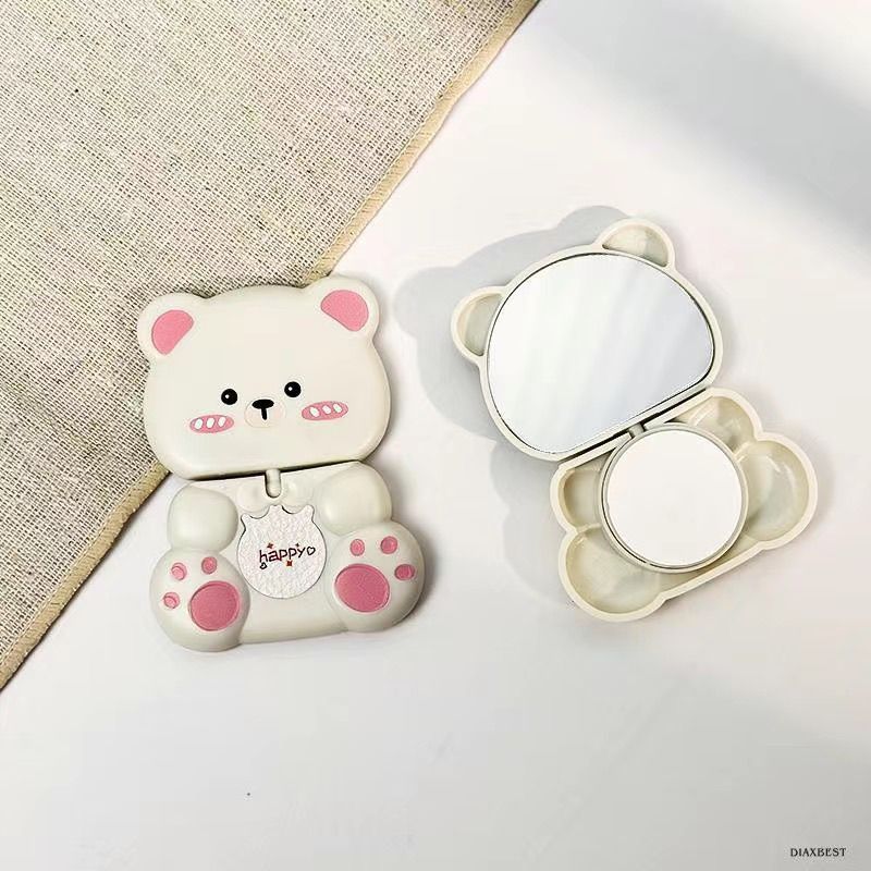 Giá đỡ điện thoại di động 360°Gương Xoay Sáng Tạo Hoạt Hình Gấu Lười Di Động Trang Điểm Dính Miếng Dán Lưng Ngang Dọc 26.3