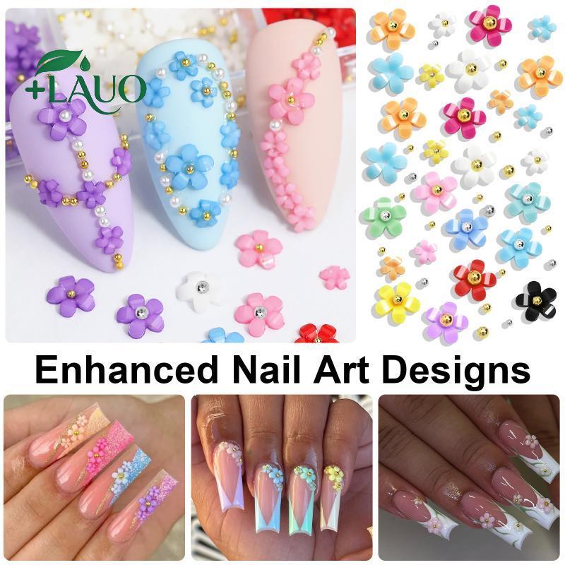 Springevenstar Màu Sắc Hỗn Hợp 3D Hoa Móng Tay Quyến Rũ Bộ 6 Lưới Móng Tay Nghệ Thuật DIY Trang Trí Cho Salon Chuyên Nghiệp Sử Dụng Tại Nhà Springevenstar