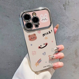 Dành Cho IPhone17 16 15 14 13 12 11 ProMaxXXR XSMax 78 Plus Dễ thương Cub Smiley lớn cửa sổ điện thoại trường hợp