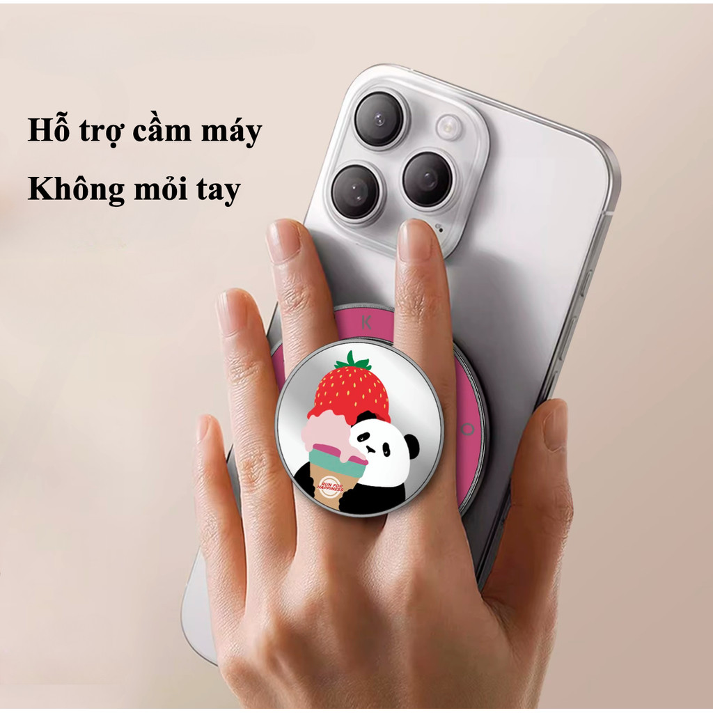 Giá đỡ KICK-POP từ tính bản nâng cấp, dành cho điện thoại, siêu mỏng nhẹ, hít chắc chắn, hỗ trợ cầm máy, đa dạng màu sắc