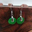 Bông tai khóa an toàn Ice Emerald Green Bông tai ngọc bích thời trang