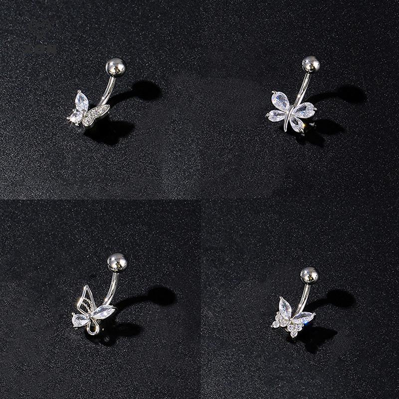 Nhẫn nút nơ bướm zircon dành cho rốn, gợi cảm - Trang sức cơ thể phù hợp làm quà tặng cho nữ và bé gái