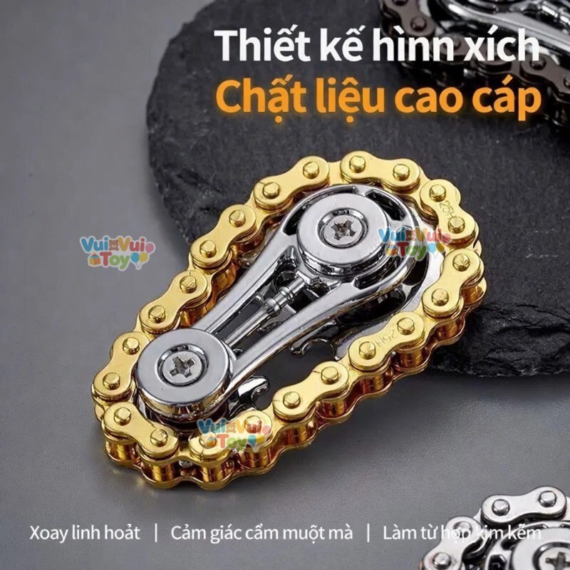 【Giao nhanh】Con Quay Ngón Tay Hình Xích Xe Đạp - Fidget Spinner Kim Loại Cao Cấp