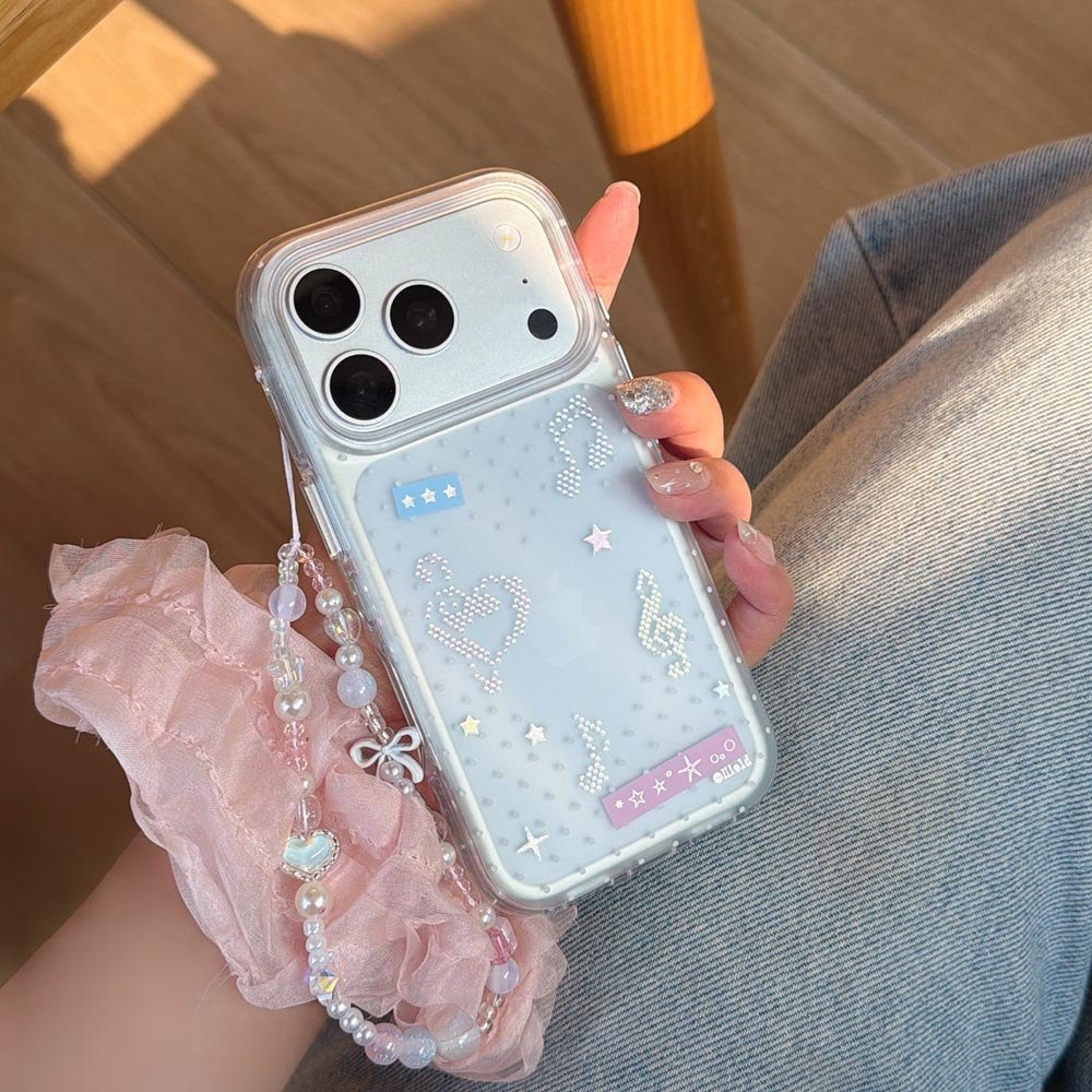 Ốp Lưng Cứng Trong Suốt Tương Thích Với iPhone 13 14 14Pro 14ProMax 15 15Pro 15ProMax 16 16Pro 16ProMax 17 17Pro 17ProMax Ốp Họa Tiết Trái Tim Ngôi Sao