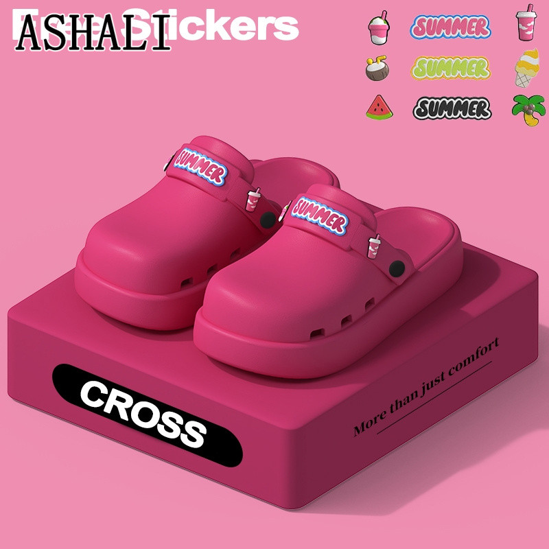 ASHALI Dép Sandal Nữ Dép Clogs Nữ Đế Cao Đi Trong Nhà Giày Đế Mềm Dày Phong Cách Thoải Mái Xinh Xắn