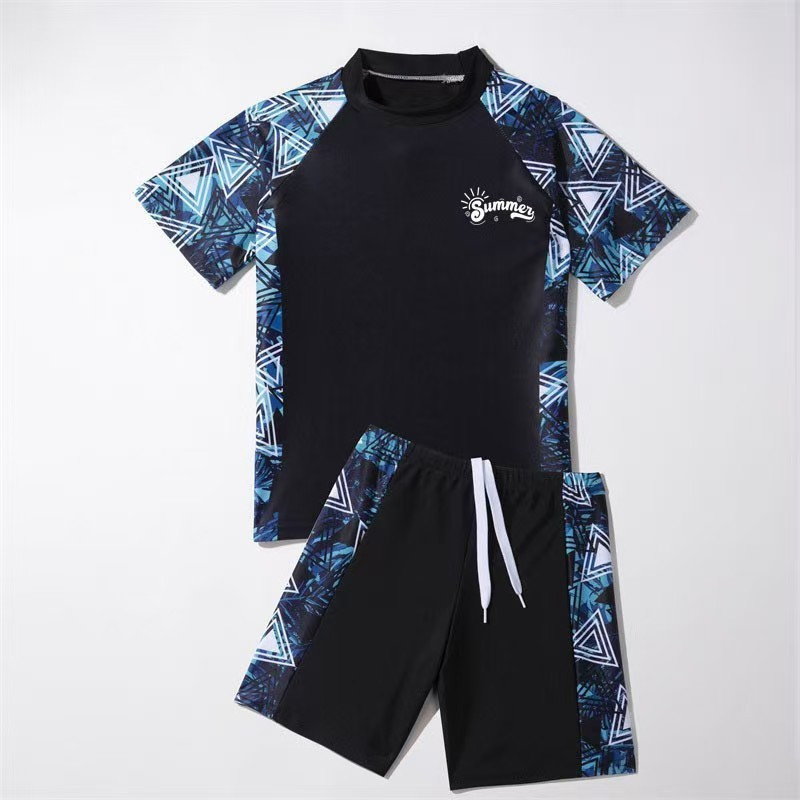 Đồ bơi trẻ em Unisex, Áo ngắn tay + Quần Short, Đồ bơi hoạt hình khô nhanh cho bé trai bé gái Lướt sóng