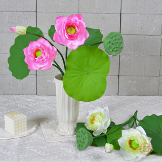 Mô phỏng Bó hoa sen Vải lụa hoa + Màng lá + Chất liệu nhựa thanh Tổng chiều cao Khoảng 43cm Đường kính hoa 10cm Đi kèm với vòi hoa sen Lá sen Cảnh quan bể cá Trang trí nhà cửa Trang trí cắm hoa Đồ trang trí nội thất Nhà Trung Quốc Nguồn nội thất