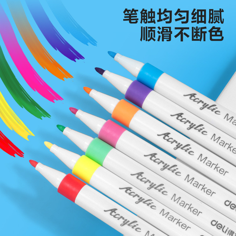 Deli Bút Acrylic 24 màu 1 đầu, xếp chồng, 48 màu, DIY