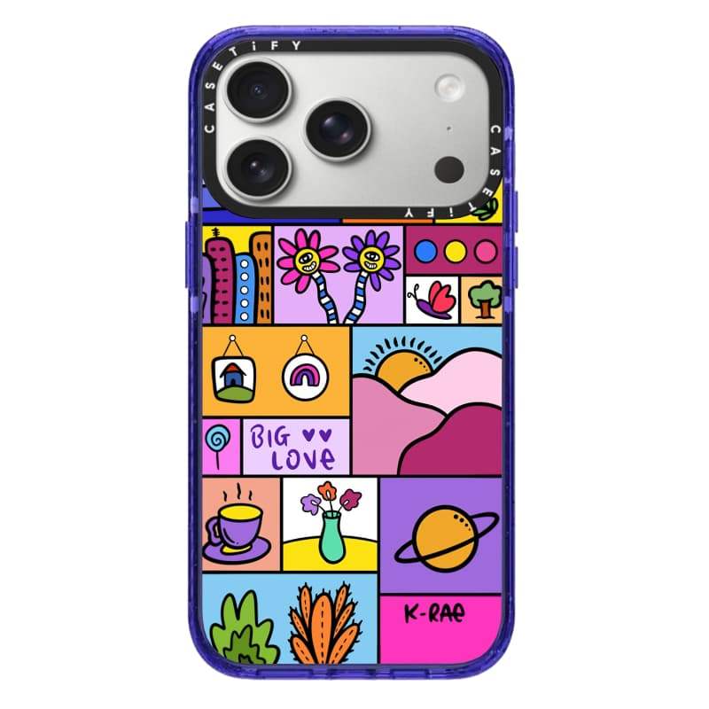 CASECASE X BIG LOVE Cam / Đỏ / Perri Bộ sưu tập kẹo tím Màu sắc trong suốt cứng hút từ tính Vỏ tác động cho Apple IPhone 13 14 15 16 17Pro Max Plus Có hộp