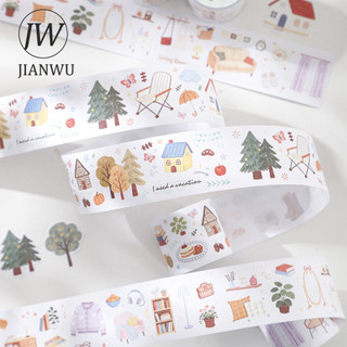 JIANWU Ngọt Chữa Bệnh Cuộc Sống Series Vintage Bánh Cây Hoa Nhà Vật Liệu Phong Cảnh Cắt Băng Sáng Tạo DIY Tạp Chí Văn Phòng Phẩm