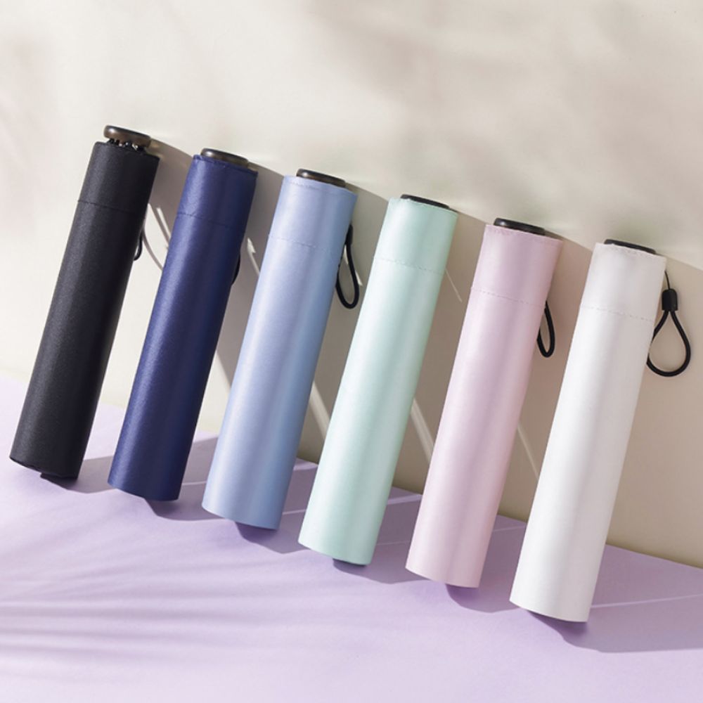 Ô chống nắng siêu nhẹ LACYES, Ô chống nắng bỏ túi khung sợi Carbon màu trơn, Bảo vệ tia cực tím Mini bền bỉ Mưa nắng nhẹ Ô sử dụng kép Ngày mưa