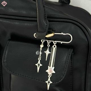 <![PCW-T] Huy Hiệu Pin Hình Ngôi Sao Bạc, Thích Hợp Trang Sức Thời Trang Y2K