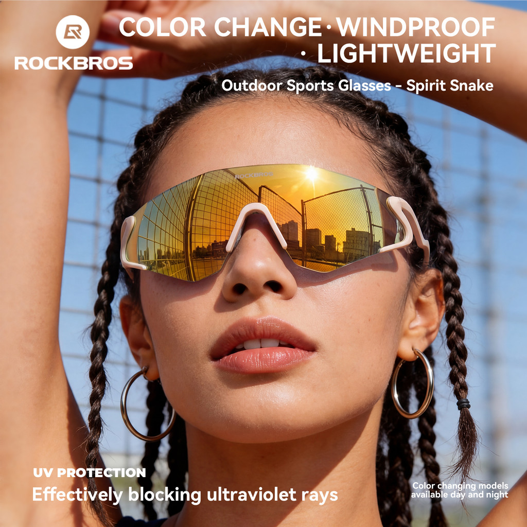 ROCKBROS Kính Thể Thao Ngoài Trời Chống UV Chống Gió Kính Đi Xe Đạp Photochromic