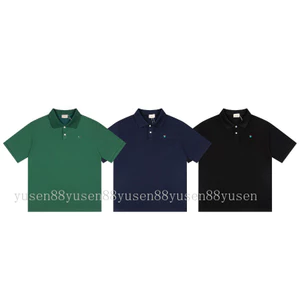 Chất Lượng Cao Aim888 Le88 D88e Đường Phố Retro Ve Áo Rời Thường Ngày Cotton Nguyên Chất Áo Thun Tay Ngắn POLO Áo Sơ Mi