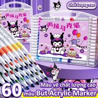 Bộ vẽ tranh bút acrylic marker 24/36/48/60 màu – Chống nước, màu sắc tươi sáng.