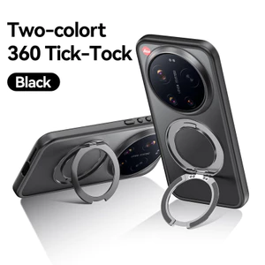 Dành Cho Xiaomi 17 Ultra Ốp Lưng ELVEV Chống Sốc Mờ Cứng PC + TPU Xoay Vòng Kim Loại Giá Đỡ Hút