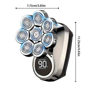 Máy cạo râu 9D đầu hói cho nam, sạc lại, IPX7 chống nước, màn hình LED, đầu dao quay, nam