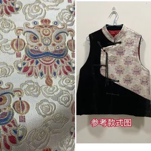 Mây Tốt Lành Đánh Thức Sư Tử Lụa Bài Hát Jin Vải Không Đầu Vải Bạc Xám Cao Cấp Lụa Dâu Vàng Túi Dệt Handmade Fab
