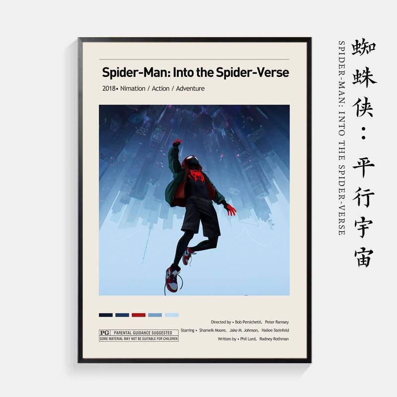 Spider-Man Into the Spider-Verse Movie Poster Canvas Art  Wall Decor for Living Room & Boys Bedroom  Frameless