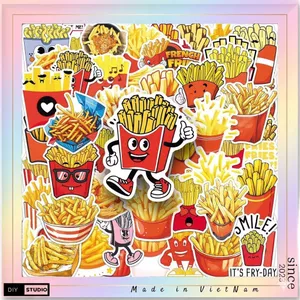 100 sticker khoai tây chiên thức anh nhanh cực đẹp chống nước tốt
