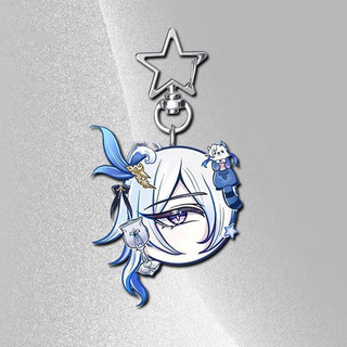 Game Genshin Impact Venti Neuvillette Flins Cosplay Keychain Kawaii Acrylic Keyring Key Chain Bag Charm Decoration