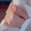 Nhẫn bướm pha lê zircon sáng bóng, dễ thương cho nữ, màu bạc có thể điều chỉnh - Trang sức tiệc cá tính [Mina]