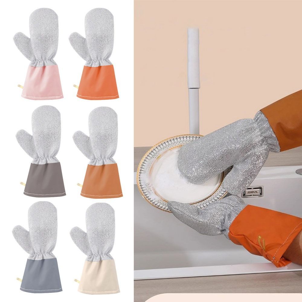 Găng tay rửa chén ren bạc HOBBYIN chống nước, đa chức năng, dày dặn, chống dính, dùng cho gia dụng