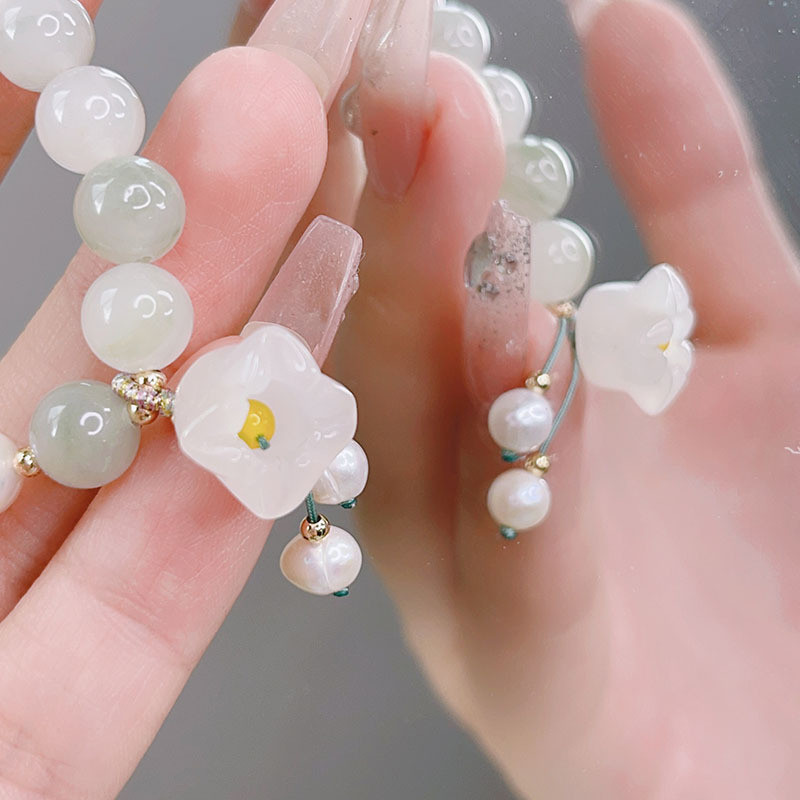 Vòng tay Chalcedony tự nhiên Chuông gió Trung Quốc