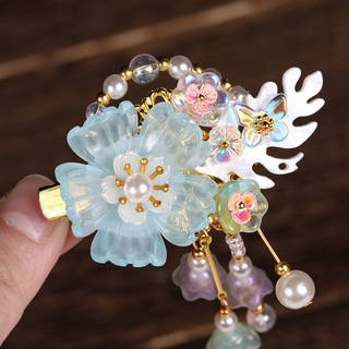 Trẻ Em Cổ Hanfu Mũ Đội Đầu Trẻ Em Kẹp Tóc Cặp Kẹp Trẻ Em Tua Rua Kẹp Tóc Handmade Bước Lắc Kẹp Tóc 25.12.24