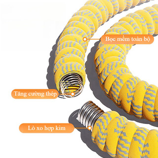 Vòng Lắc Eo Lò Xo Bọc Vải Dệt Kim - Giảm Mỡ Eo Tập Gym & Yoga, Kết Hợp Băng Keo Thể Thao & Bó Gối