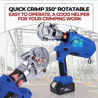 Máy Ép Đầu Cốt Điện Thủy Lực 6 Tấn - Dùng Pin Di Động - Kèm 12 Khuôn - Bền Bỉ, Dễ Sử Dụng