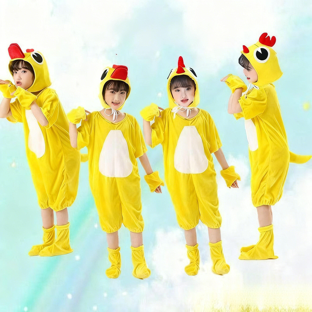 💕Chỗ💕 Trẻ Em Gà Vịt Động Vật Múa Trang Phục Quần Áo Cho Bé Gái 3-12 Tuổi Mới Lạ Halloween Giáng Sinh