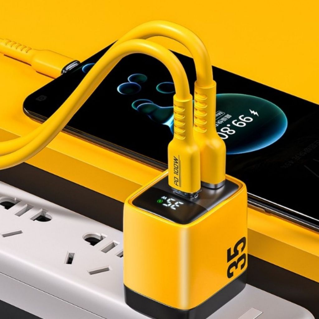 Củ sạc nhanh 35W GaN WEKOME CS01 có màn hình hiển thị tốc độ sạc, bền đẹp