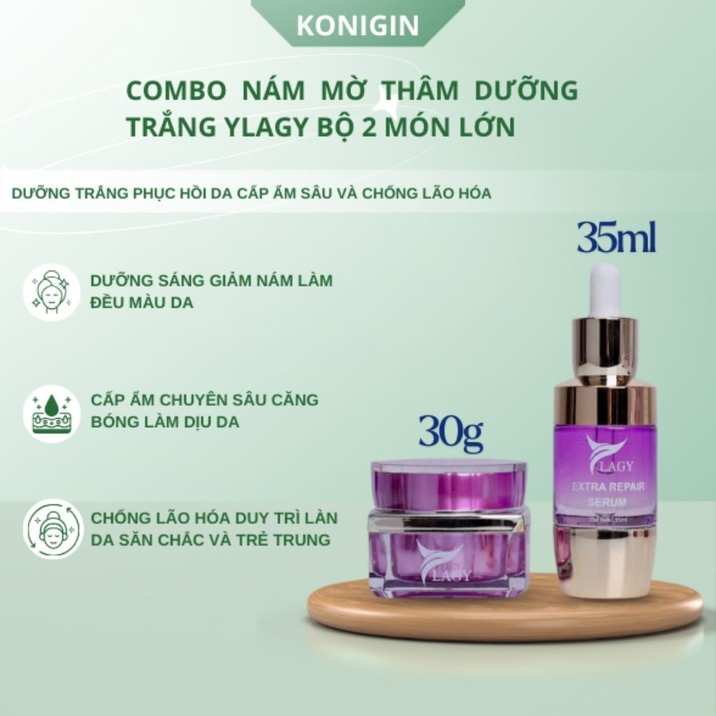 Kem Nám Mờ Thâm Dưỡng Trắng Da YLAGY Dưỡng Trắng Phục Hồi, Cấp Ẩm, Chống Lão Hóa Bộ 2 Món