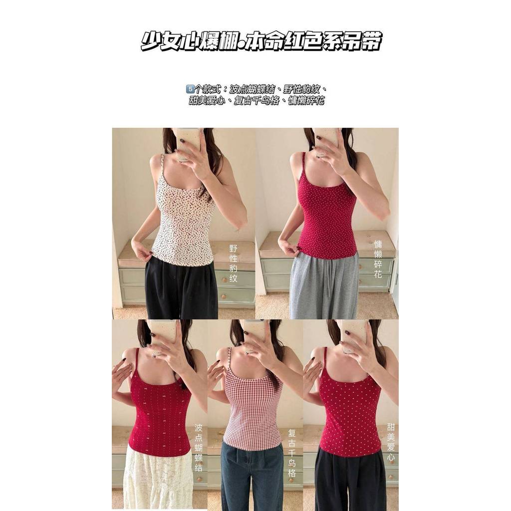 Hot Girl in hình áo yếm màu đỏ dành cho nữ có đệm ngực Áo lưng đẹp