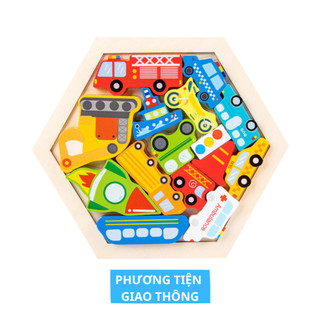 Bảng Lục Giác Gỗ Ghép Hình Logic Nhiều Chủ Đề Nhiều Màu Sắc Đẹp Mắt - Đồ Chơi Gỗ Giáo Dục Phát Triển Tư Duy Cho Bé