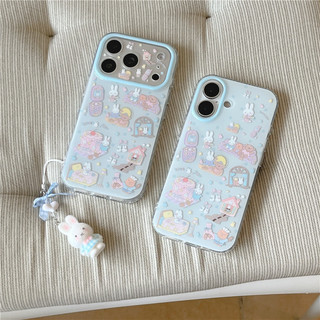 Ốp điện thoại iPhone 17 Pro max họa tiết thỏ TPU materia IMD